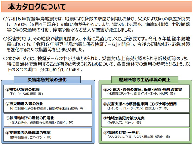 P3 2 有効な新技術を「自治体等活用促進カタログ」にまとめた - 能登半島地震「政府対応検証報告書」