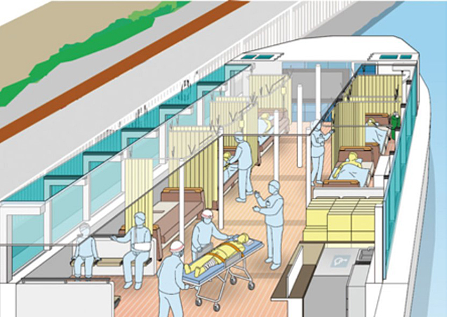 P4 5 災害対応時の船内イメージ（東京都資料より） - 東京都「防災船」 4隻の建造をめざす